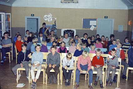 Ungdomar på friidrottsträff i Gnistan, Silpinge, oktober 1968.