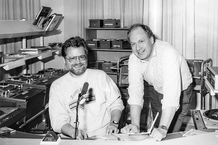 Kjell Andersson och Bengt Mauritzson, lokalradioprofiler boende i Ronneby kommun, 1991.