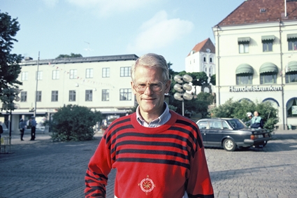 Statsminister Ingvar Carlsson på torget i Ronneby, 1991.